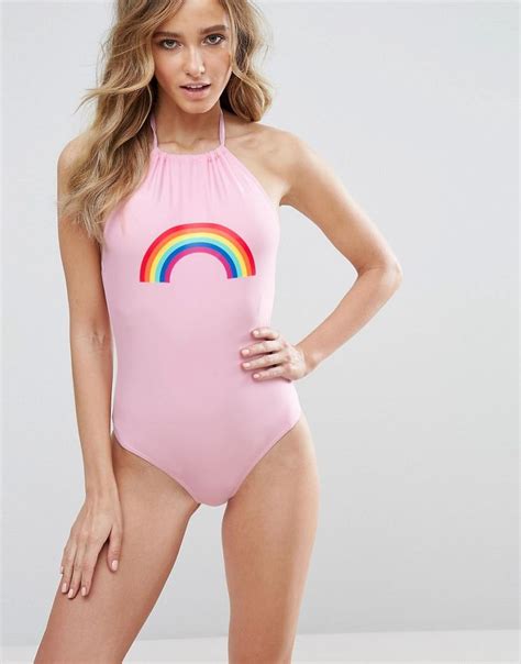 Rainbow Swimsuit Rainbow Swimsuit Swimwear Fashion Beach Outfit Women