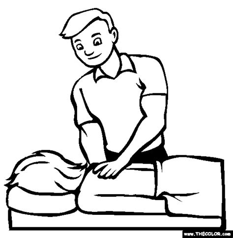 Massage Therapist Online Coloring Page