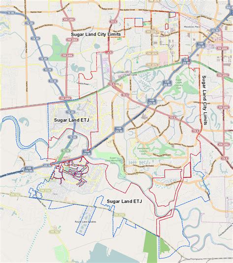 Sugar Land City Limits Sugar Land Texas Map Printable Maps