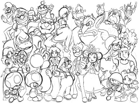 All Super Mario Characters Coloring Pages Clip Art Library