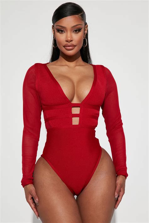 Enjoy Yourself Bodysuit Red Fashion Nova Bodysuits Fashion Nova