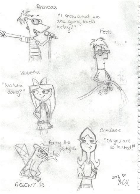 All Phineas And Ferb Characters By Colouredexpressions On Deviantart