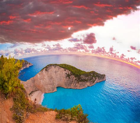 Navagio Beach With Shipwreck On Zakynthos Island In Greece Stock Image