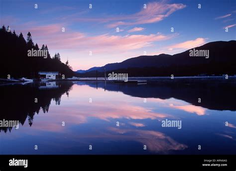 Cowichan Lake At Dawn Vancouver Island British Columbia Canada