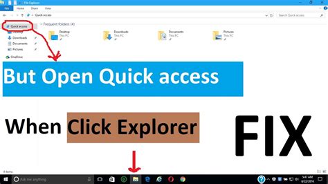 Open File Explorer But Open Quick Access In Windows 10 Fix Youtube