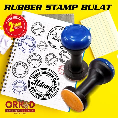 normal rubber stamp cop company bulat with out ink shopee malaysia