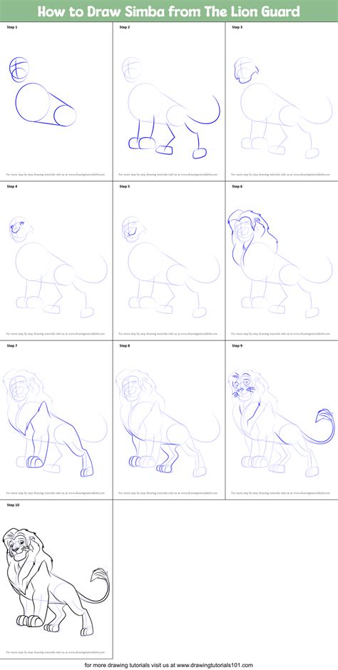 How To Draw Simba From The Lion Guard Printable Step By Step Drawing