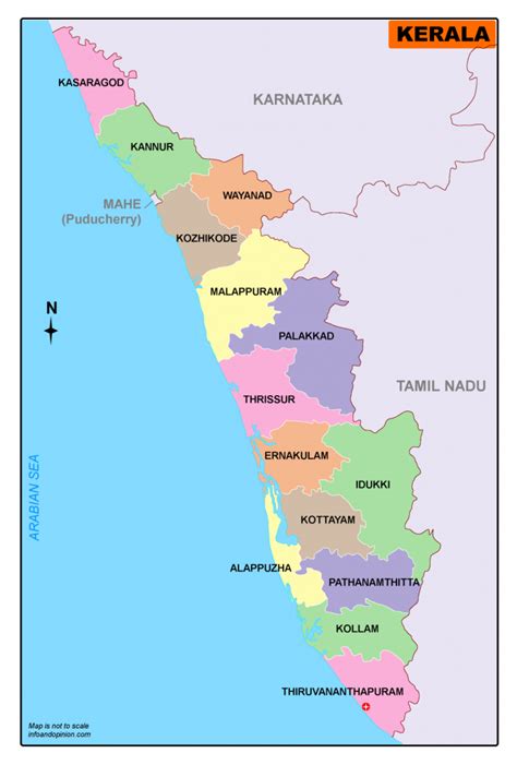 Tourist Map Of Kerala State India Map India Map With States India