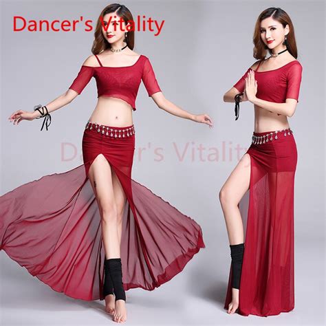 Dancers Vitality New Brand Belly Dance Costume Shoulder Harness Left Open Skirt Oriental Dance