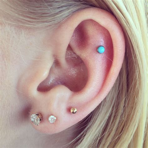 Three Love Piercings And A Flat Cartilage Piercing Adding Another