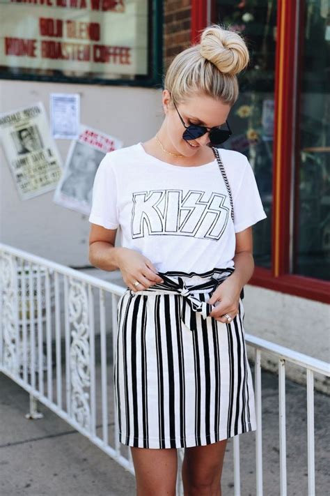 Top 5 Band Tees Casual Skirt Outfits Fashion Street Style Outfit