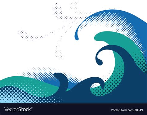 Sea Waves Royalty Free Vector Image Vectorstock
