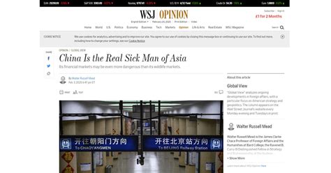 I would like to receive updates and special offers from dow jones and affiliates, including the wall street journal. China angered by derogatory Wall Street Journal headline ...