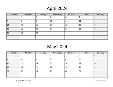 Calendar 2024 April May 2024 Calendar Printable