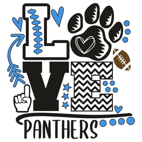 Panthers Foam Finger Mom Love Svg Panthers Mom Love Vector File