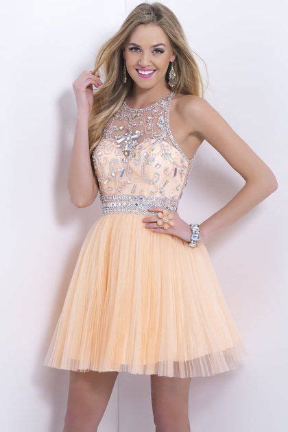 Halter Short Mini Prom Dress Beaded Bodice A Line Tulle