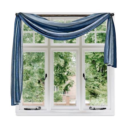 Woven Trends Window Curtains Modern Semi Sheer Extra Long Window Scarf
