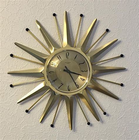 Mid Century Retro Vintage 1960s Atomic Starburst Wall Clock By Etsy