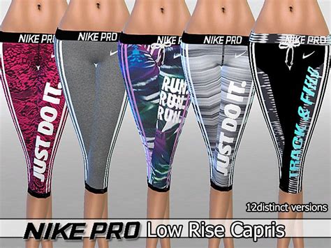 Nike Pro Low Rise Capris Pack The Sims 4 Catalog Sims 4 Clothing