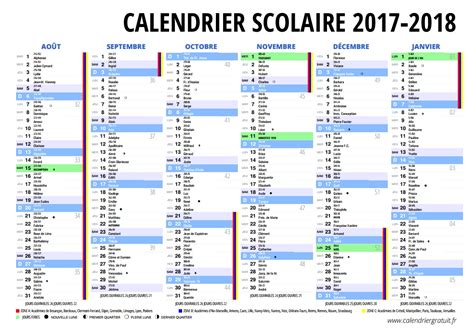 Calendrier Des Vacances Scolaires 2017 Young Planneur