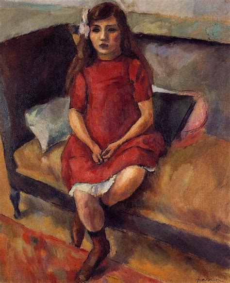 Artwork Replica Young Girl In Red 1911 By Julius Mordecai Pincas 1885