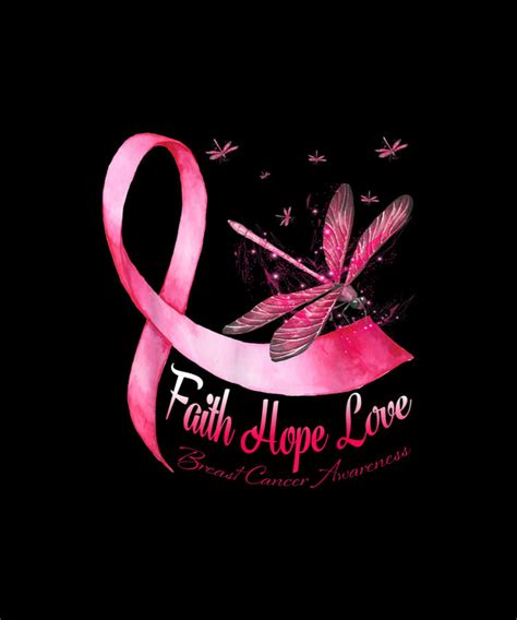 Faith Hope Love Dragonfly Breast Cancer Awareness Digital Art By Tinh Tran Le Thanh Pixels