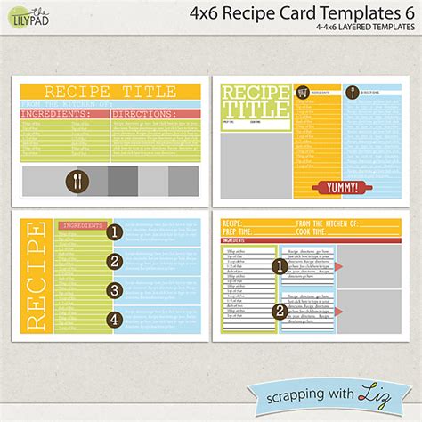 Many free word resume templates online come with shady advertisements. Digital Scrapbook Templates - 4x6 Recipe Card 6 | Scrapping with Liz