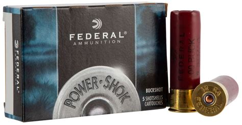 Federal F127000 Power Shok 12 Gauge 275 8 Pellets 000 Buck Shot 5 Bx