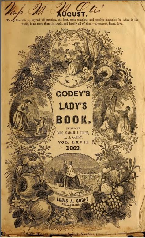 Godeys Ladys Book August 1863 With Images Vintage Cookbooks