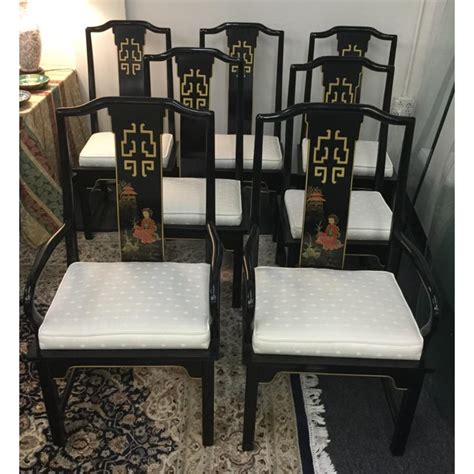 If you want a nice dining room for your asian sims to eat in, these tables and chairs will help. Century Asian Style Dining Room Chairs - Set of 5 | Chairish