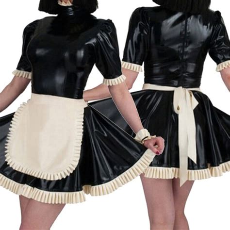latex french maid dress etsy uk
