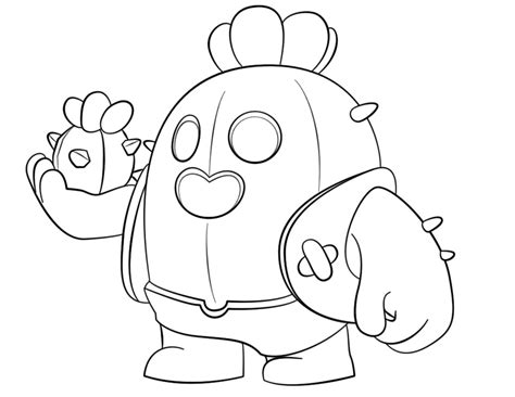 Brawl Stars Coloring Page Character Spike Star Coloring Pages Porn
