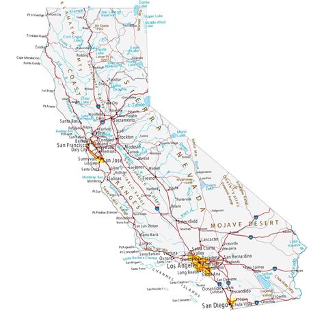 California Lakes And Rivers Map Gis Geography
