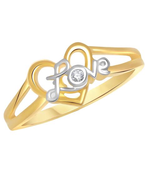 Vk Jewels Love Heart Gold And Rhodium Plated Ring Buy Vk Jewels Love Heart Gold And Rhodium