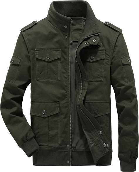 Tacvasen Mens Cargo Jackets Casual Lightweight Military Cotton Jacket