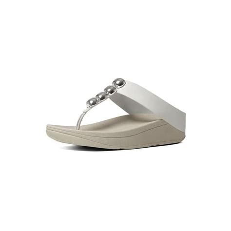 Fitflop Rola Leather Toe Thong Sandal In Urban Whiteparkinsons Lifestyle