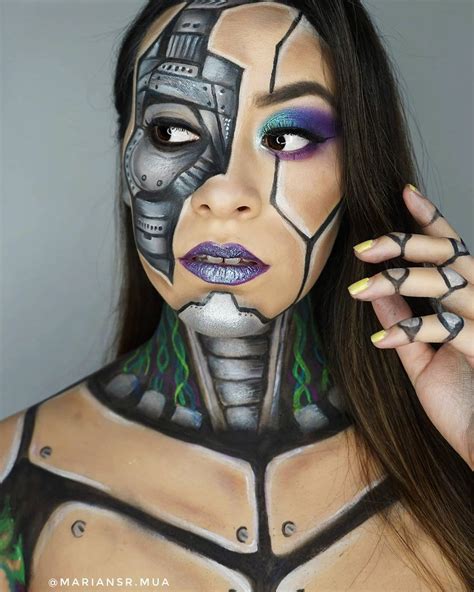 Cyborg Makeup Cyborg Makeup Futuristic Makeup Robot Makeup
