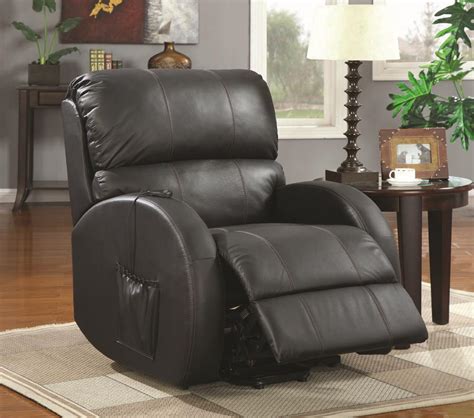 Many new parents appreciate having rocker recliners instead of a rocking chair. Black Leather Power Reclining Chair - Steal-A-Sofa ...