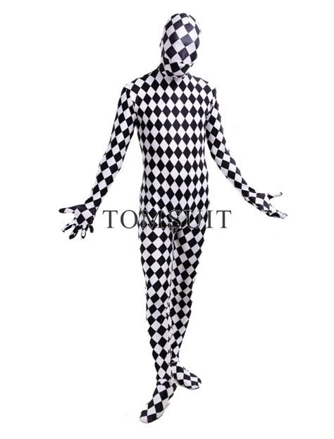 Tomsuit Classic Black And White Check Pattern Zentai Full Bodysuit