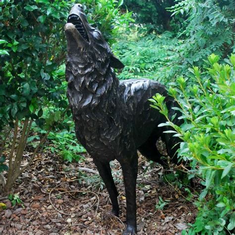 Wolf Sculpture Bronze Outdoor Garden
