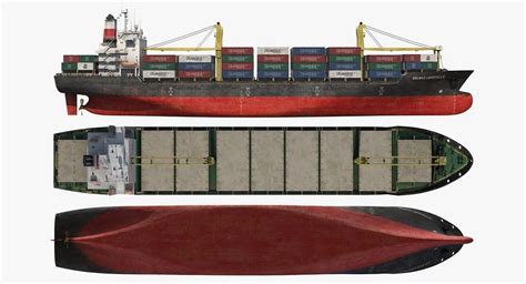 3d Model Of The Container Ship Fully Structured Dwg