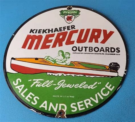 Vintage Mercury Outboards Porcelain Marine Boat Motors Gas Sales