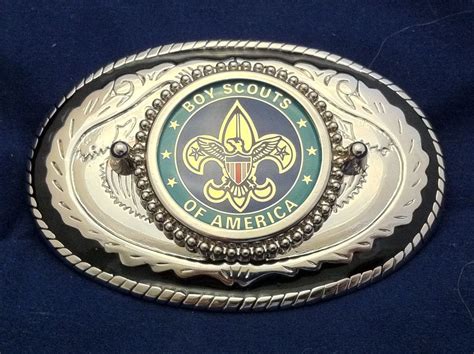 Boy Scouts Of America Bsa Belt Buckle Western Style Black With Silver