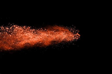 Orange Powder Explosion On White Background Stock Photo Image Of