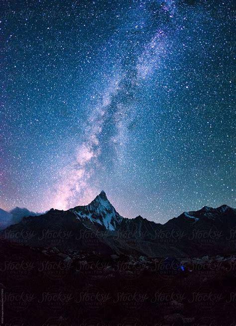 Milky Way On A Night Sky Over The Mountains By Stocksy Contributor