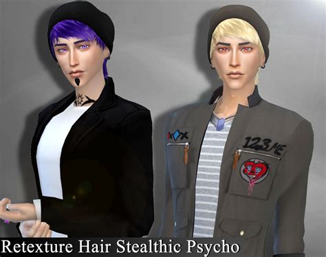 Sims 4 Hairs Genius6613 Stealthic`s Psycho Hair Retextured