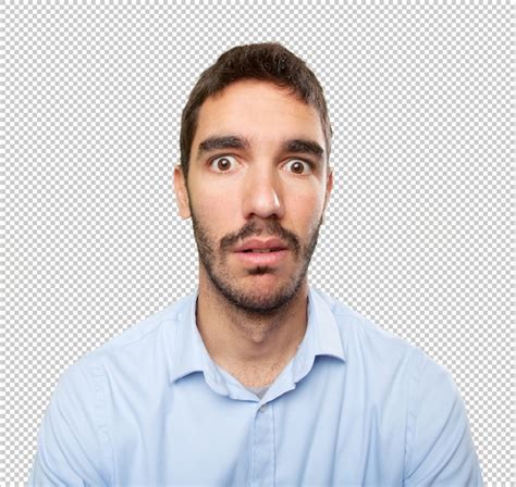 Premium Psd Close Up Of A Shocked Young Man