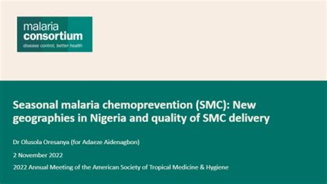 Malaria Consortium Seasonal Malaria Chemoprevention New Geographies