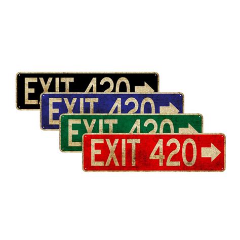 Exit 420 Street Sign Right Arrow Retro Rustic Vintage Etsy