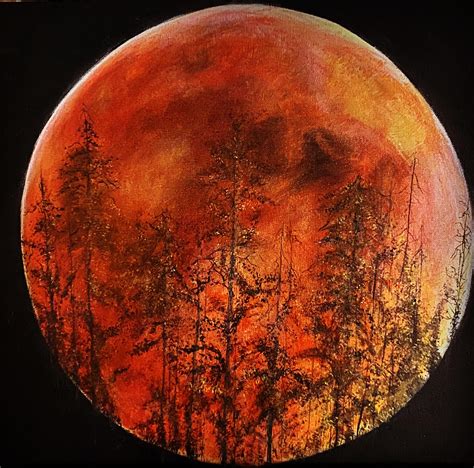 Blood Moon Painting By Marijeanne Davila Fine Art America